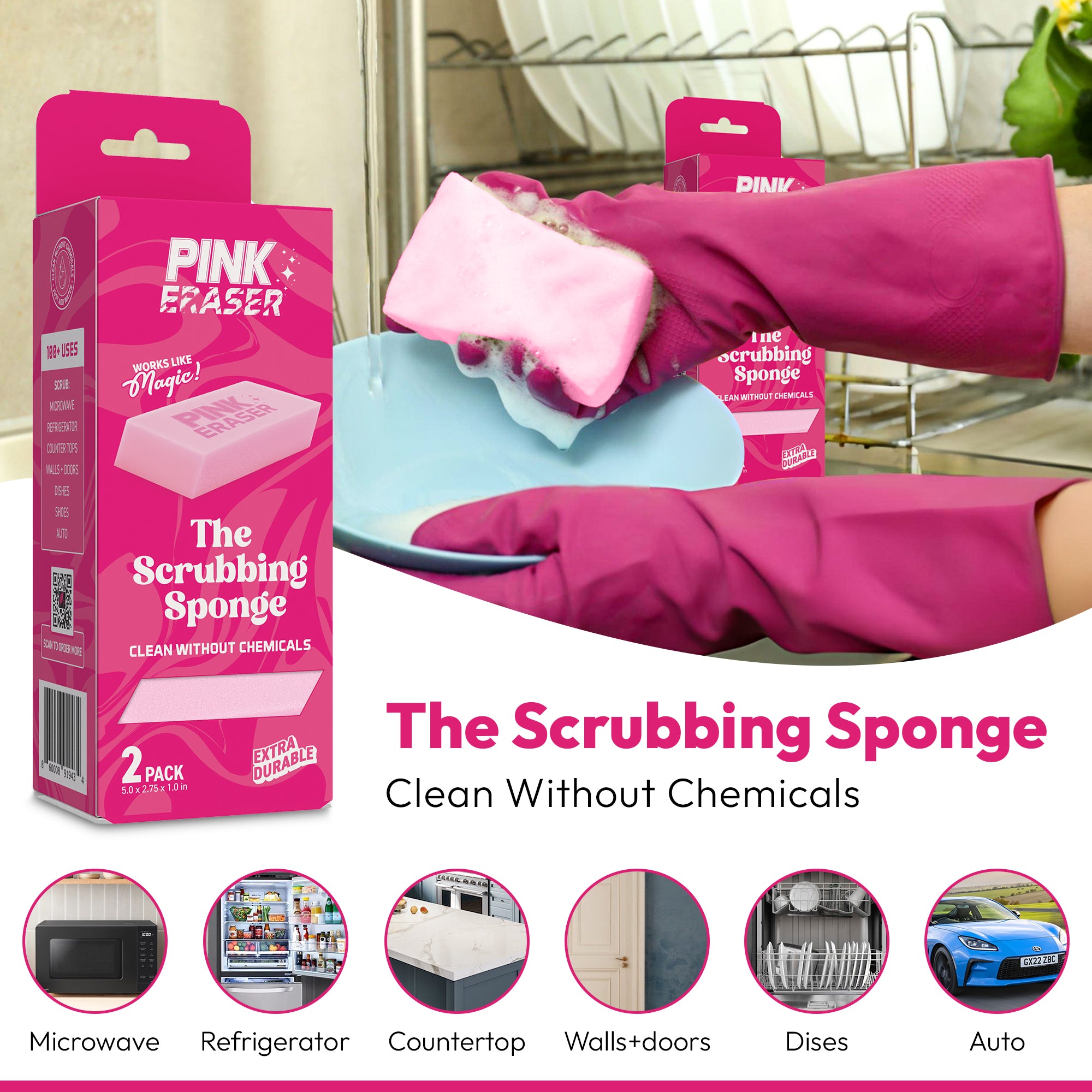 Pink Eraser - The Scrubbing Sponge -